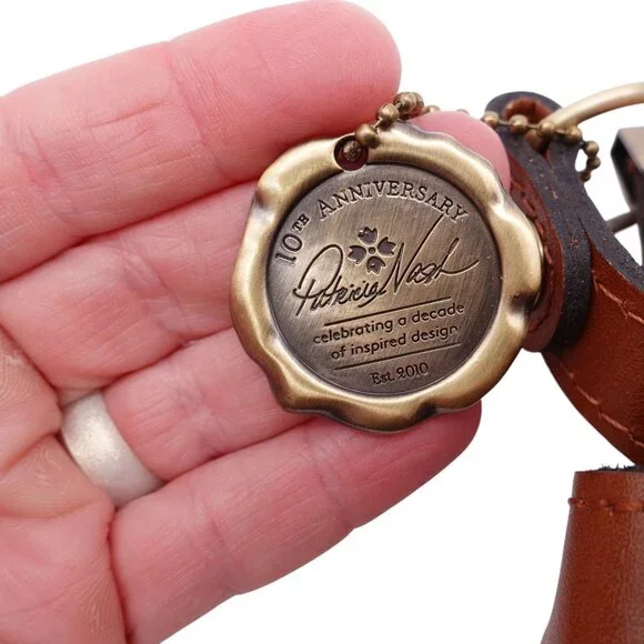 LN Patricia Nash Veneto Leather Crossbody Bag Mini Brown Heritage Collection - Picture 3 of 14